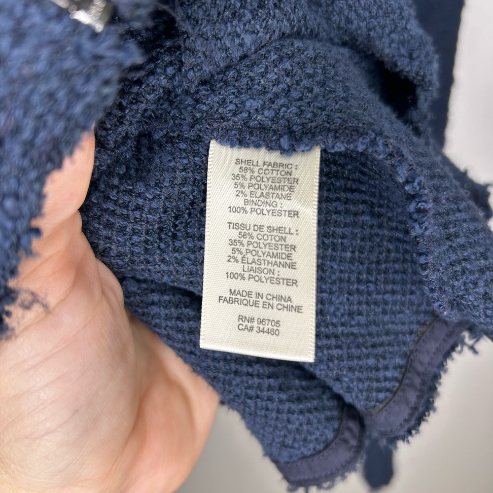 Rebecca Taylor navy blue bouclé peplum jacket Size 6 - Picture 5 of 8